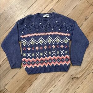 Vintage Hand Knit Jamie Scott Chunky Knit GrandmaCore Sweater CottageCore Large